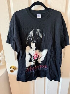 Gildan Black The Doors Graphic Tee with Pink Accent